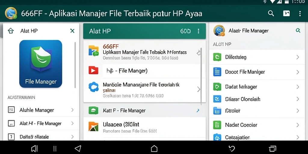 Antarmuka sederhana dari aplikasi File Manager 666FF yang efisien dan mudah digunakan.