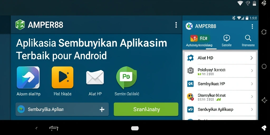 Tampilan antarmuka AMPER88 saat menyembunyikan aplikasi untuk keamanan.