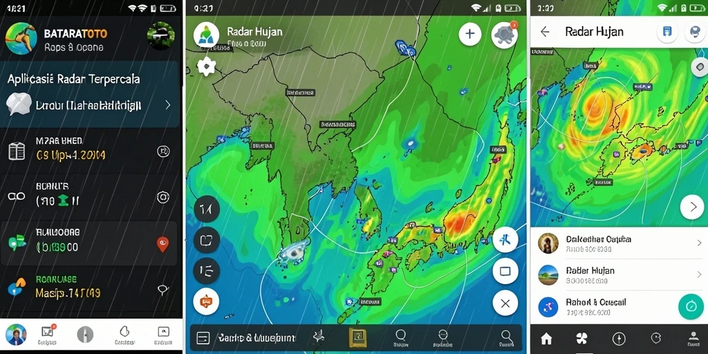 Tampilan antarmuka aplikasi BATARATOTO dengan fungsi Radar Hujan yang jelas.