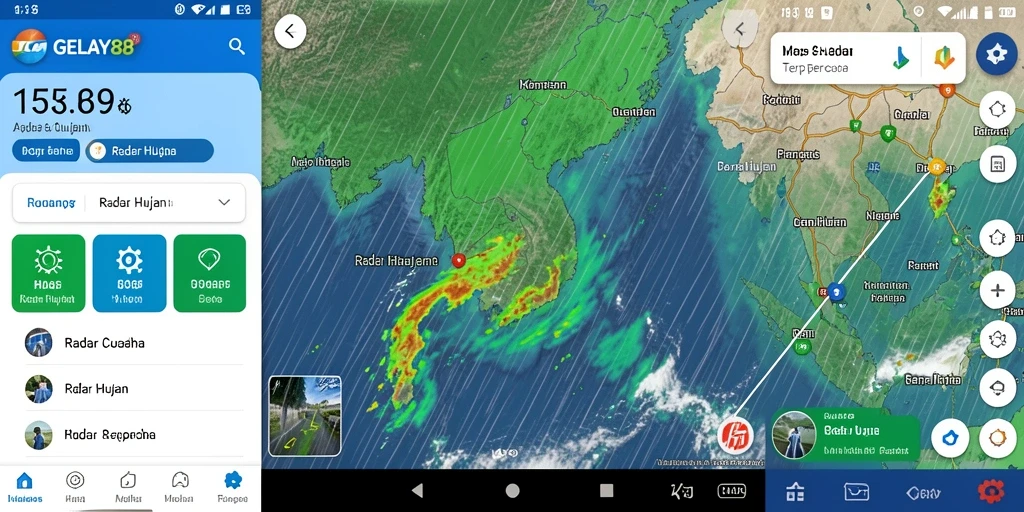 Tampilan antarmuka aplikasi Radar Hujan GELAY88 yang informatif