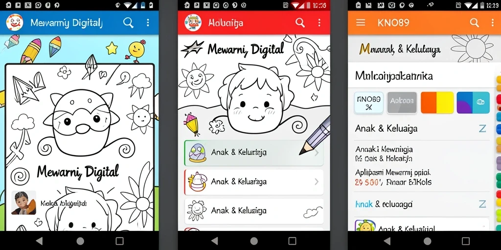 Tampilan antarmuka KNO89 yang ceria dan ramah anak.