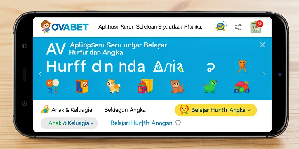 Tampilan menarik dan interaktif dari aplikasi Belajar Huruf Angka.
