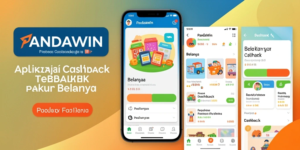 Tampilan antarmuka pengguna aplikasi Cashback PANDAWIN yang menarik.