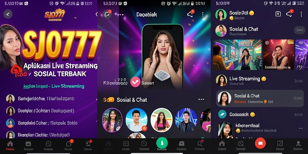 Antarmuka SJO777 yang menarik untuk Live Streaming.