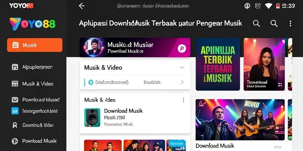Antarmuka pengguna YOYO88 yang intuitif untuk Download Musik.